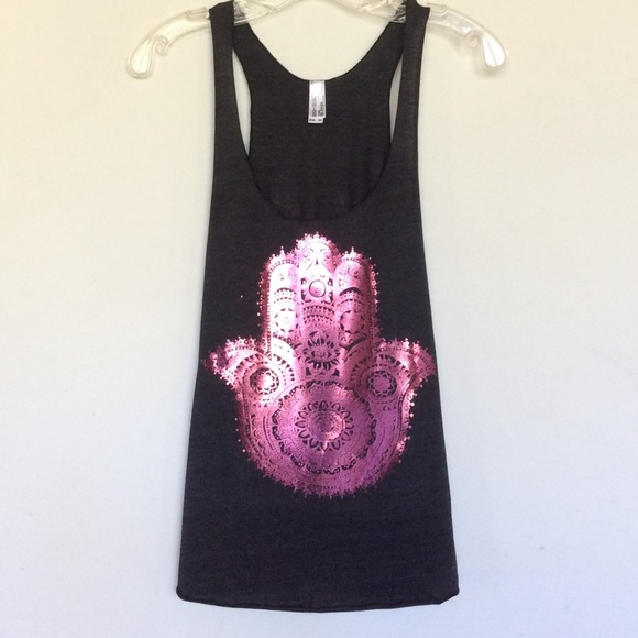 Gold Hamsa spiritual Yoga tank - Picture 4 of 4
